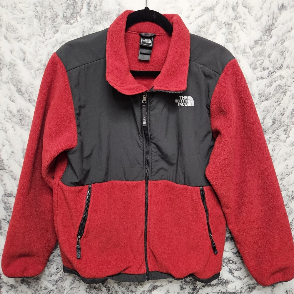 The North Face Boys Denali Fleece Jacket Red/Gray XL 18/20 Colorblock Vintage